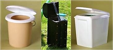 Simple systems for the separate collection of urine and faeces (left and right: Berger Biotechnik GmbH). Source: OTTERPOHL (n.y. a)