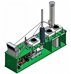 Design-model of a larger-scale biogas cogeneration unit produced by SEVA ENERGIE AG in Germany. Source: SCHALLER (2007)