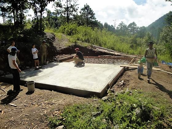 Foundation of a slow sand filter. Source: EWB (2010)