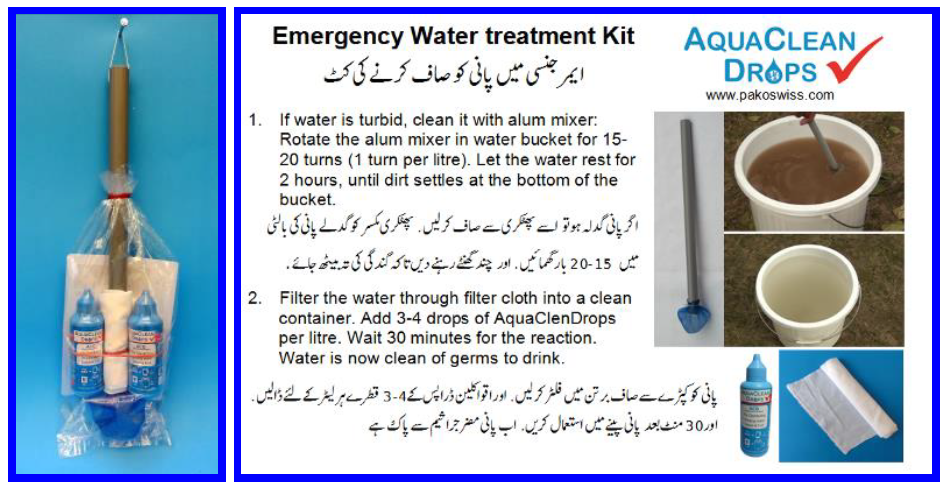 Advertisement for emergency water treatment kit. Source: Pakoswiss (2016)
