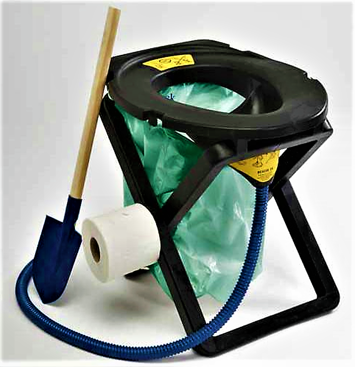 This urine diverting emergency toilet kit uses biodegradable plastic bags and weighs 4 kilograms. By diverting, urine handling becomes easier. Many similar solutions for “sitters” (opposed to "squatters") can be applied, if available. Source: SEPARETT (2011)