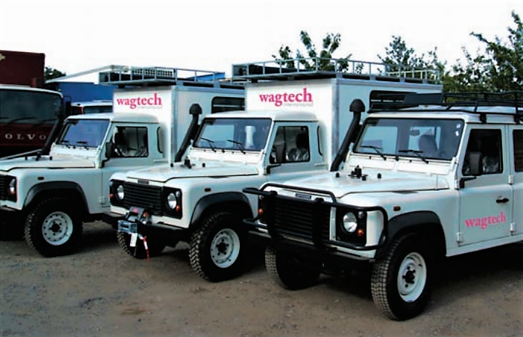 These durable 4-wheel vehicles can be equipped with numerous applications, e.g. water & environmental monitoring, materials testing or health clinics. Source: WAGTECH (n.y.) 